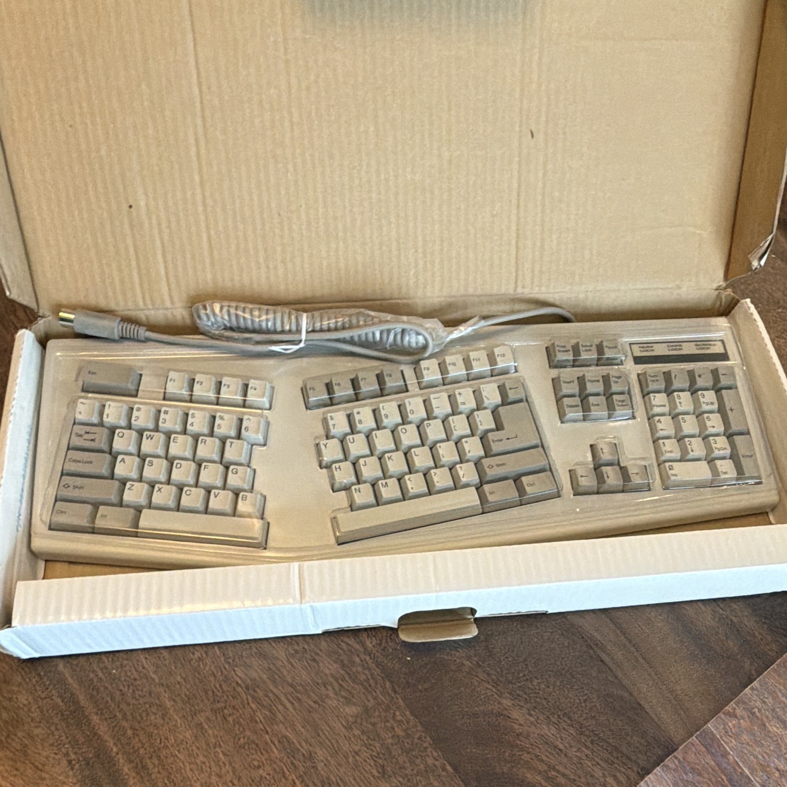Chicony Ergonomic Wired AT Keyboard KB-7001 Beige/Gray English