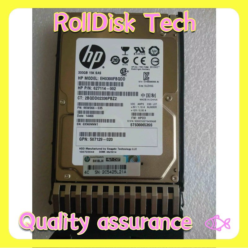 HP 627117-B21 627195-001 300GB SAS 15K 6G 2.5" HDD FOR DL370 DL380 DL385 G6 G7