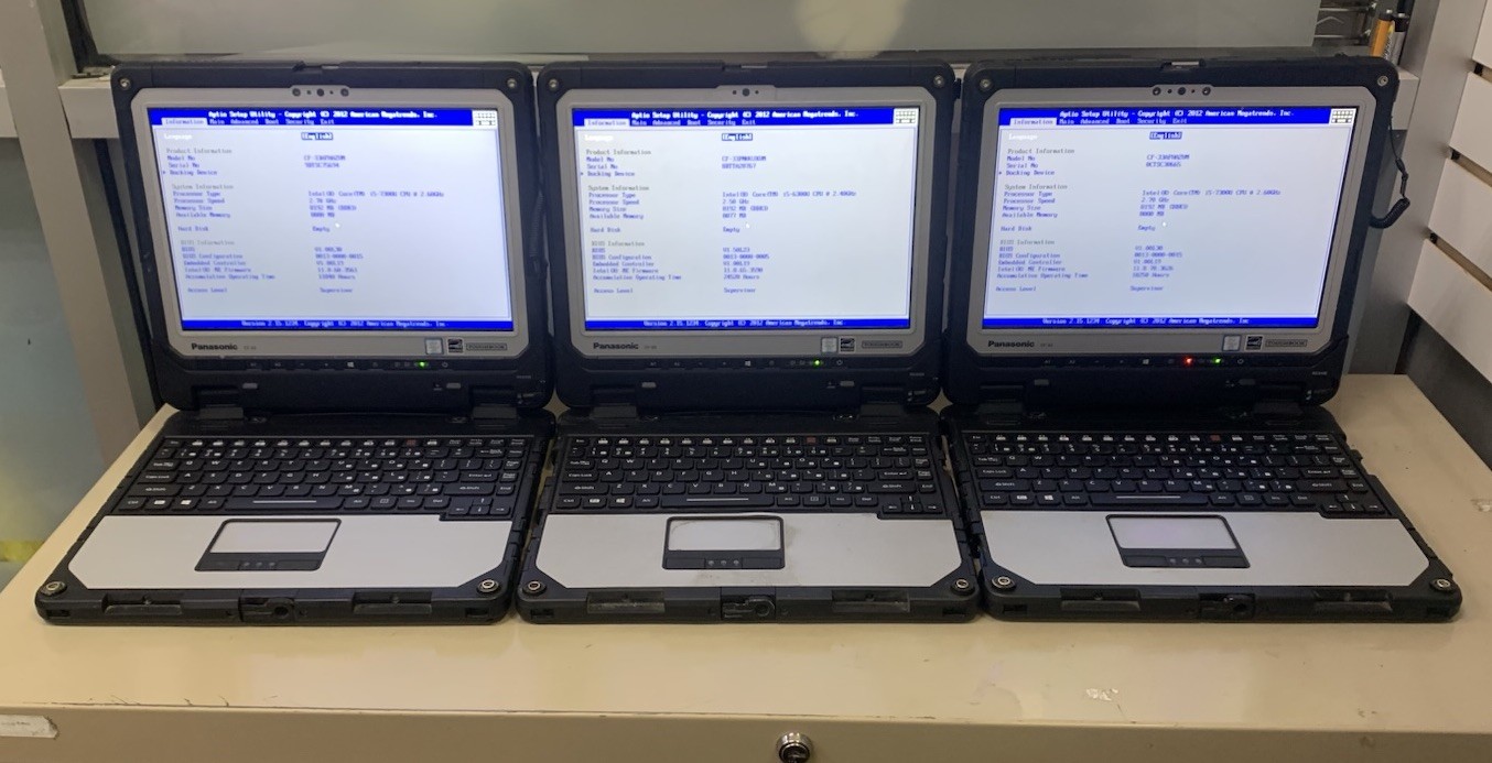 🌟3x Lot Panasonic Toughbook CF-33 8GB No SSD No OS  Core i5 Works Read🌟