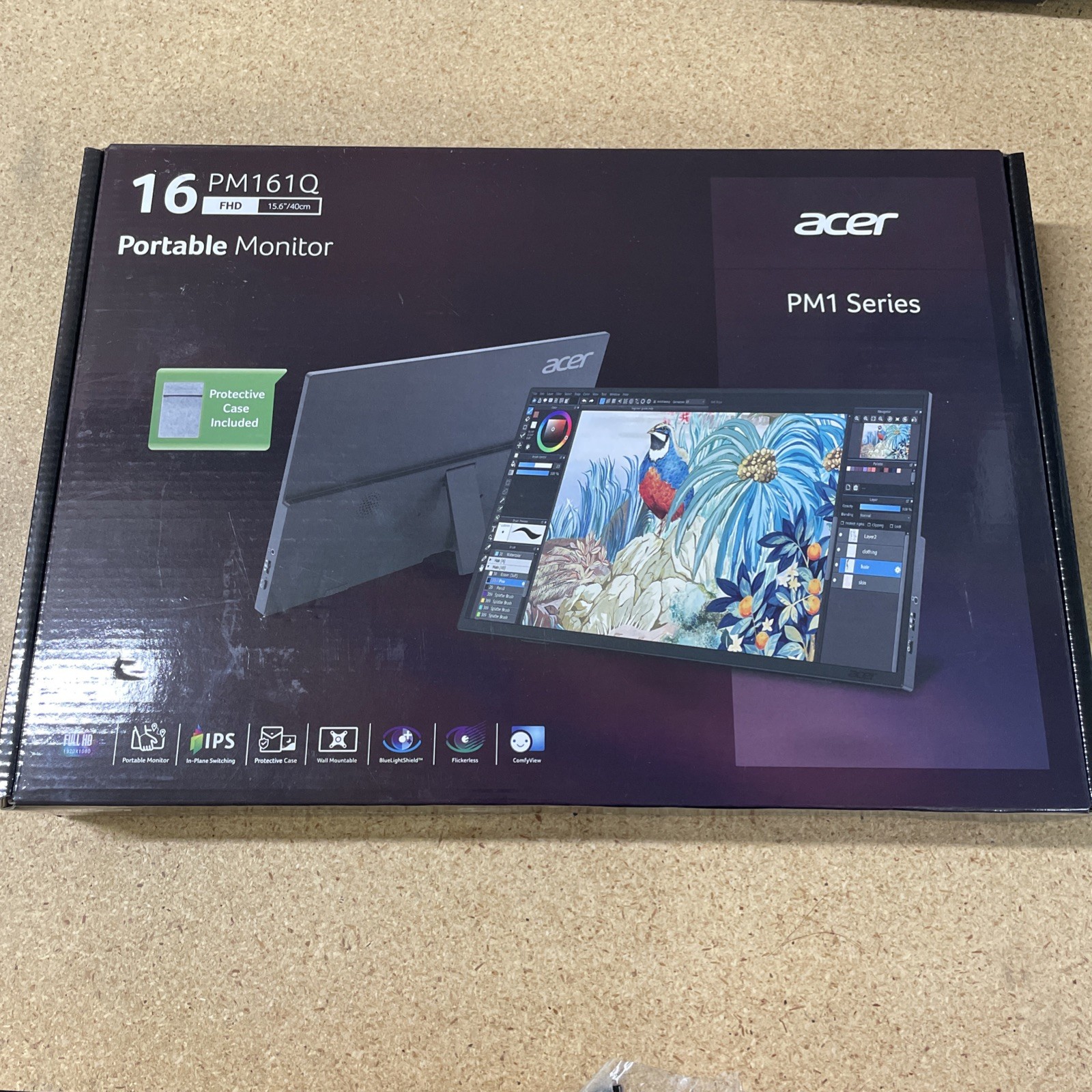 Acer PM161Q B 16" FHD 1920x1080 60Hz 4ms Portable LCD IPS Monitor UMZP1AAB01