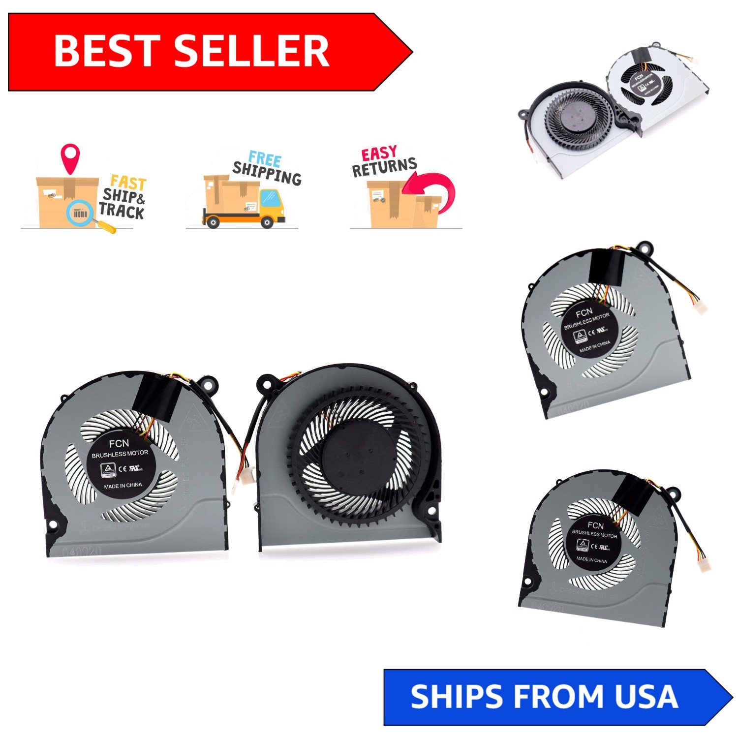 Stainless Steel Cooling Fan for Acer Nitro 5 & Predator Helios 300 Series