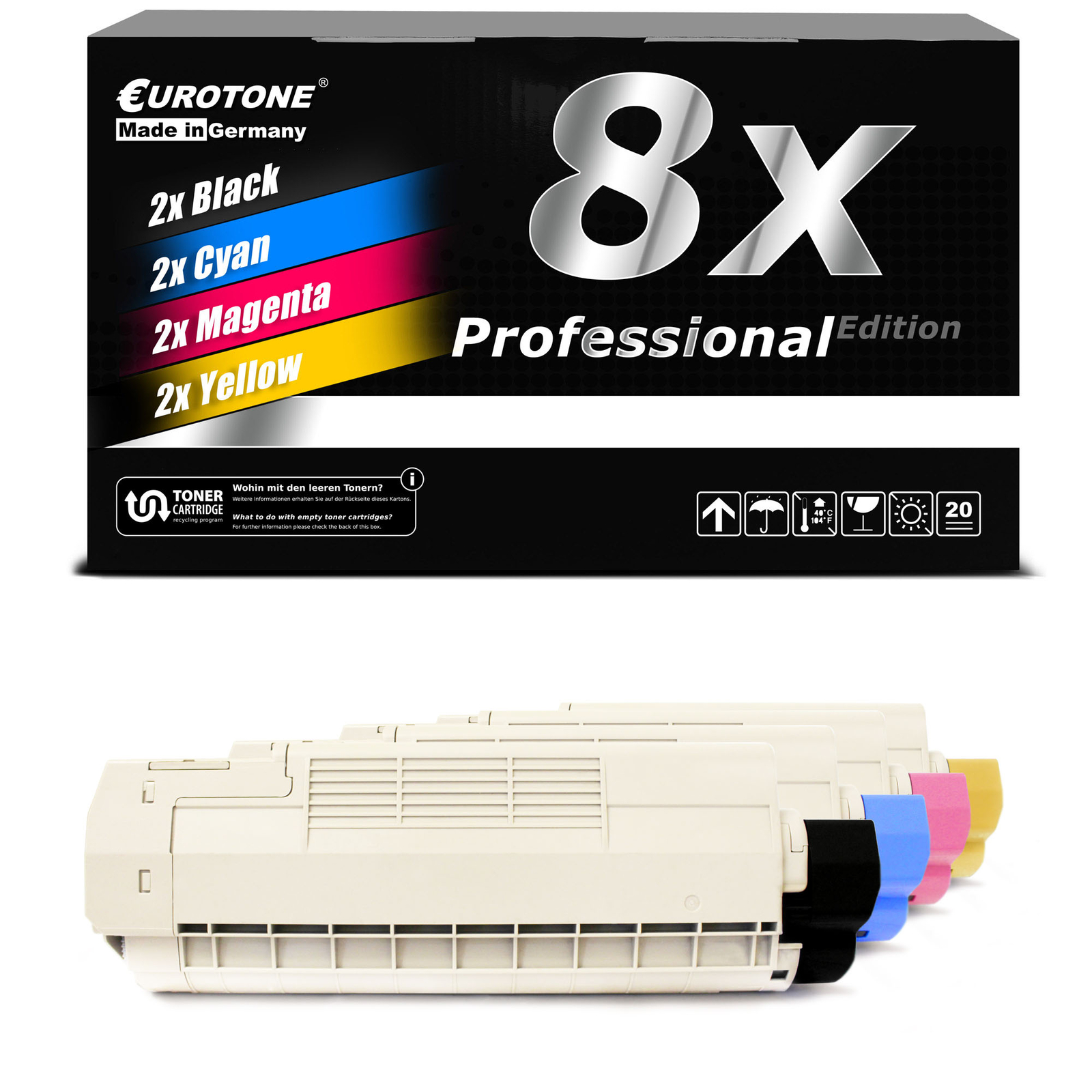 8X Pro Cartridge For OKI Color ES 3032 DN DTN Multipack