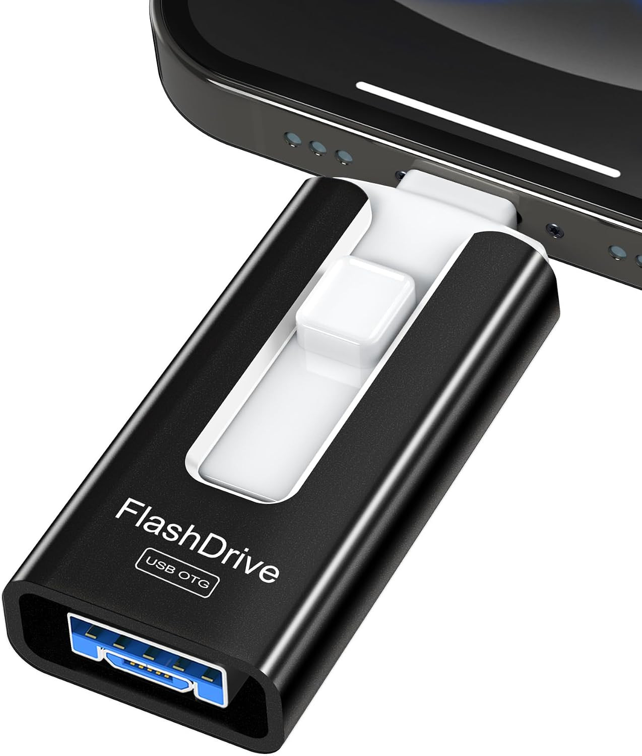256GB USB Flash Drive for Phone and Pad, Photo Stick High Speed External USB