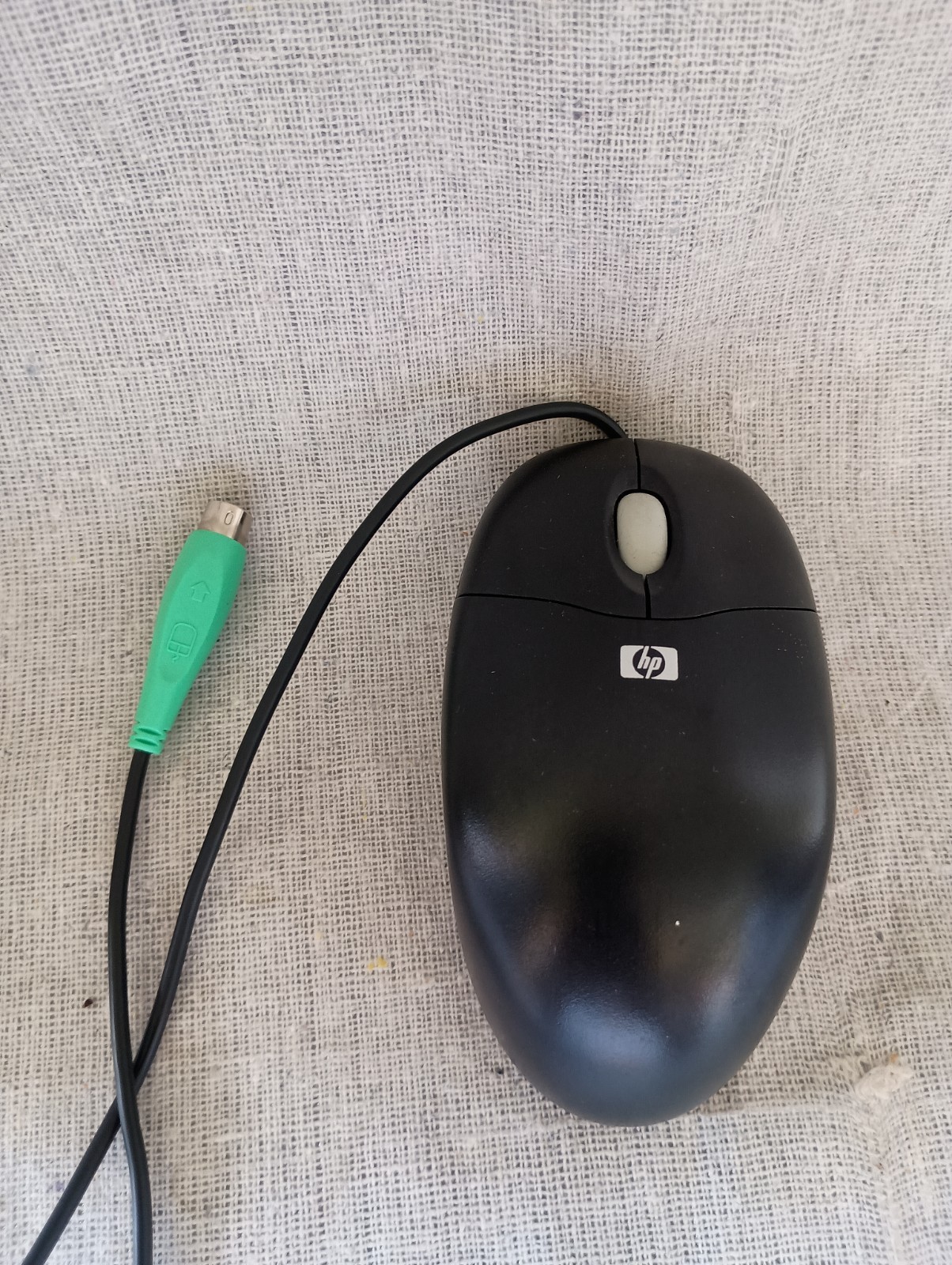 Genuine HP M-SBF96 Black Silver Three Button PS/2 Optical Scroll Wheel Mouse