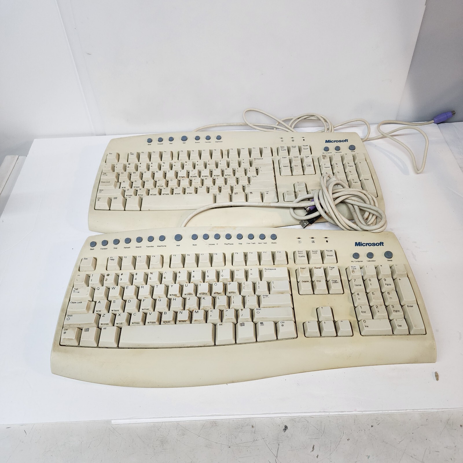 Vintage Microsoft Internet Keyboards Lot 3 Pro RT9420 RT9410  E06401PS2 All Work