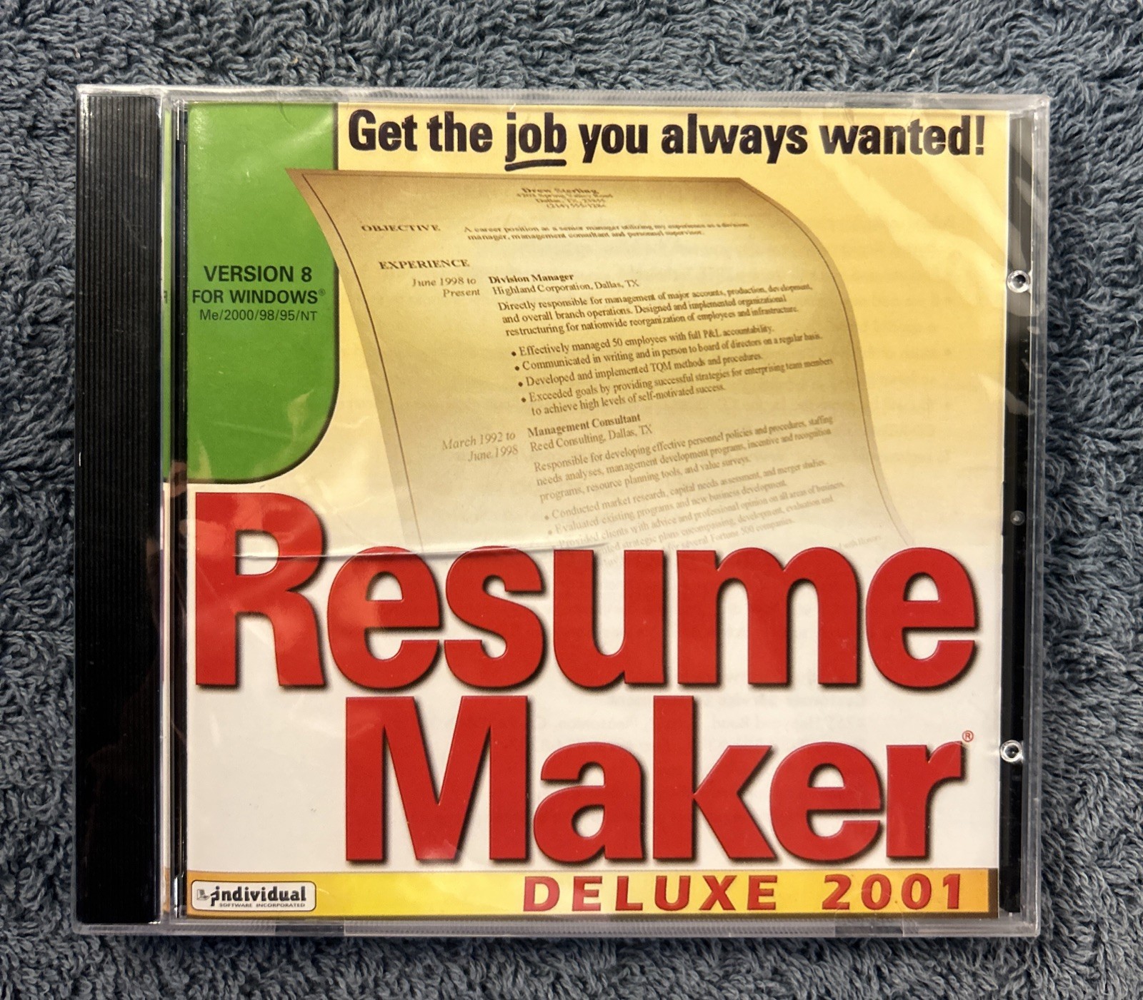 Resume Maker Deluxe-1995-2000 Individual Software Inc. Version 8 For Windows