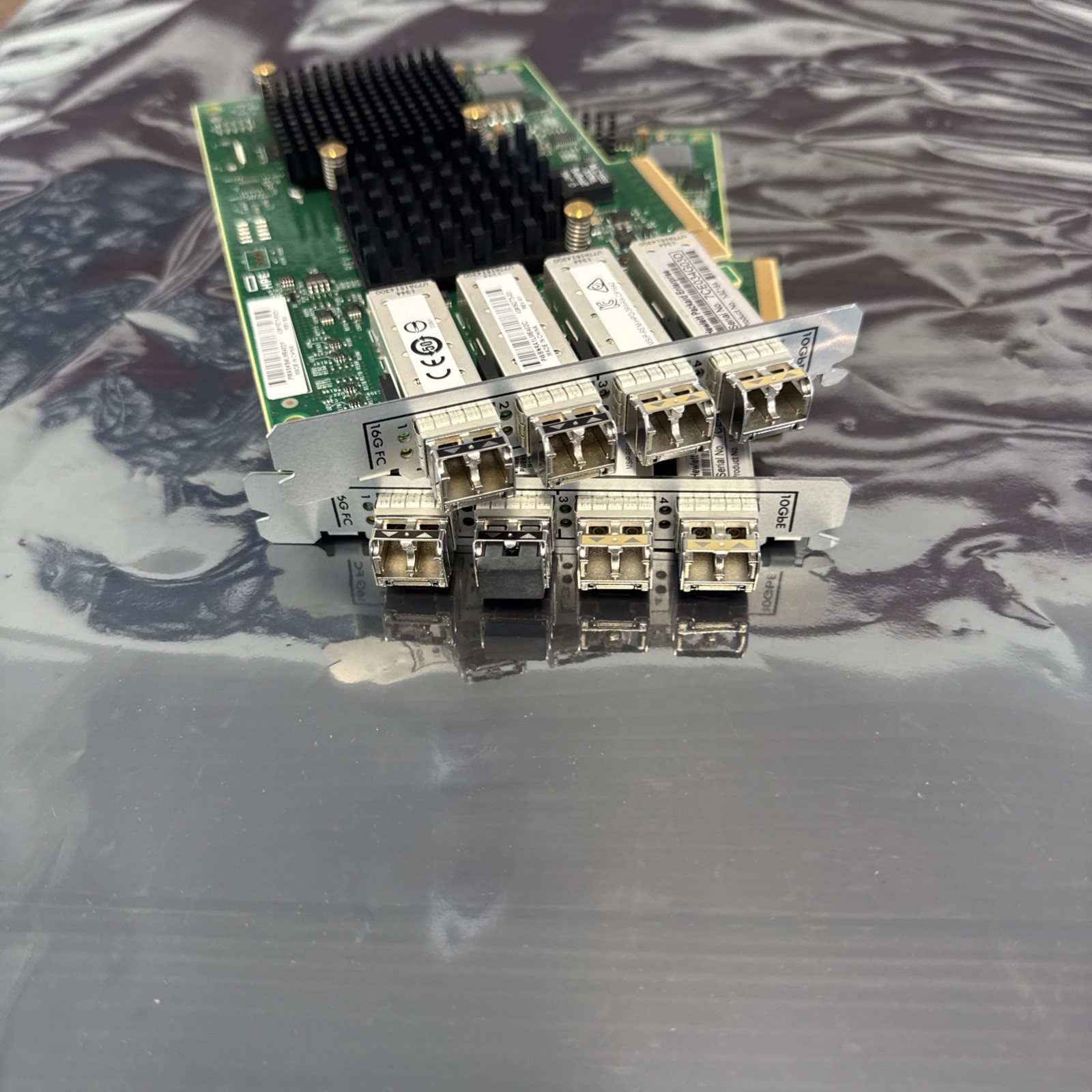 Pair HPE N9Z18A 3PAR 8000 4-PORT 16GB FC/10GB NIC Combo Adapter w/ SFP’s
