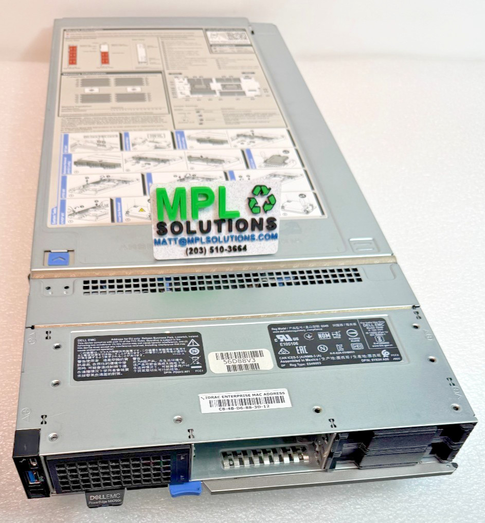 DELL MX750c 4SFF Bay 2x Gold (DUAL) 6336Y 2.4GHz 2x25GbE SFP28 PERC H755 NICE