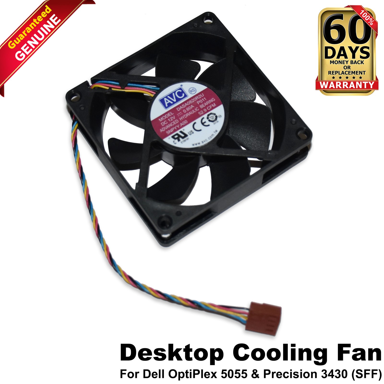 Lot 50 Dell OptiPlex 5055 Precision 3430 12V 52.9 CFM 4-Pin Cooling Fan 5NPYY