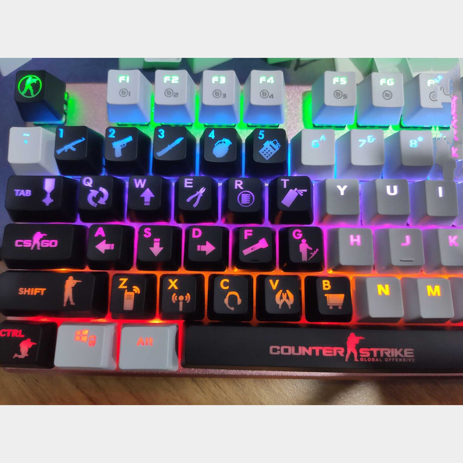 26 Keys ABS Backlit Keycap Gaming Keycap Set for Mechanical Keyboard Accessories