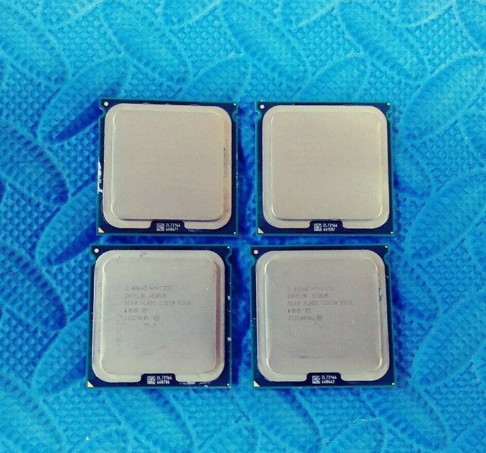 Lot of 4 Intel 3.0GHZ 1333 XEON 5160 SLABS 