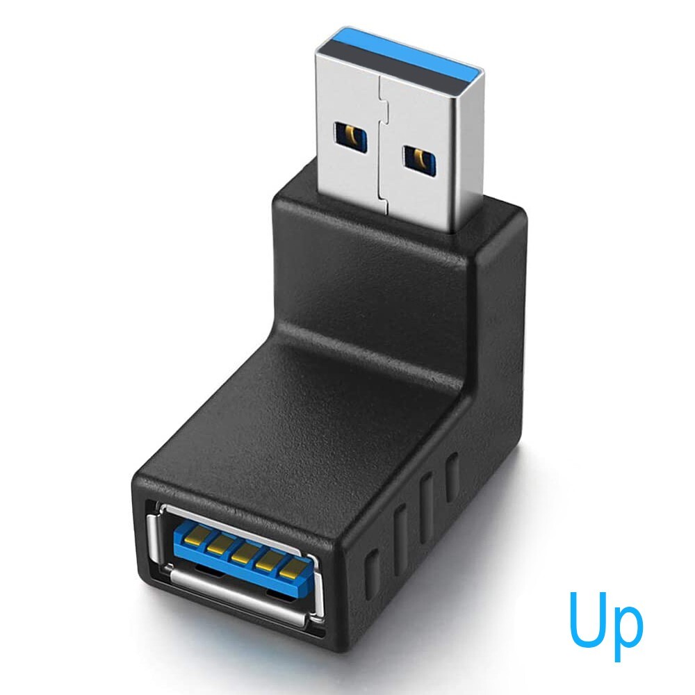 USB 3.0 Type A Male to Female 90 Degree Up Down R / L Angle L Adapter Extension