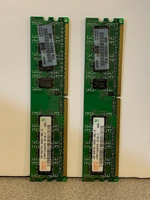 ✅ 2x 1Gb (2Gb Total) HP 404574-888 HYNIX HYMP112U64CP8-S6 1Rx8 PC3-6400U-666-12