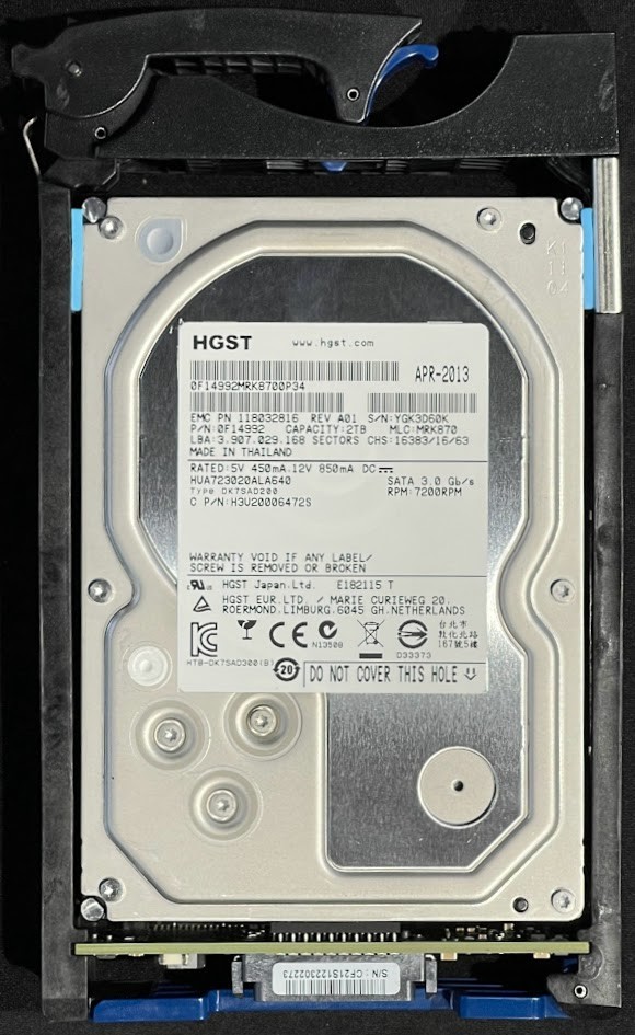 EMC / HGST 2TB 7200RPM 3.5" SATA Server Storage HDD / HUA723020ALA640 / 5049565