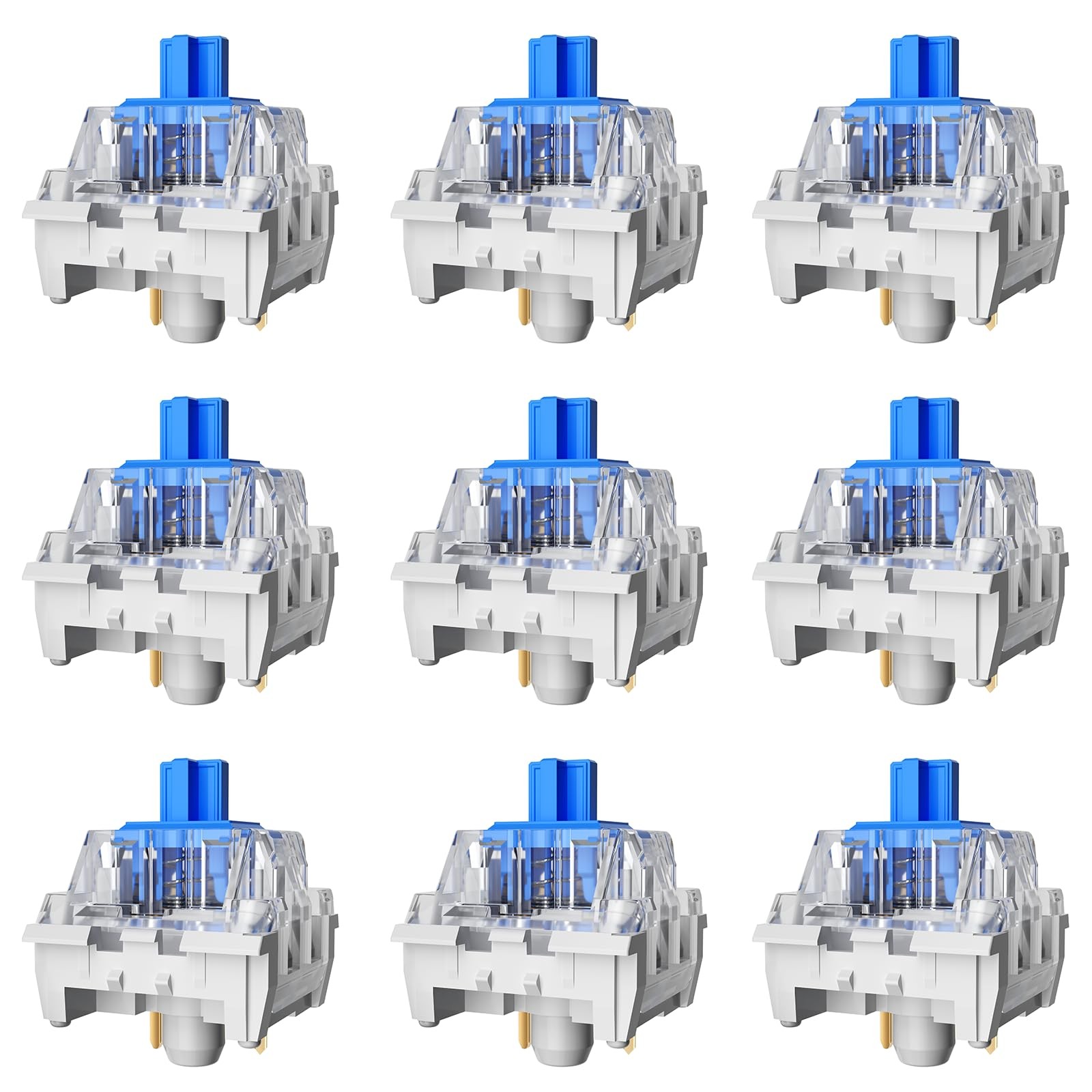 Zhouwang 72PCS Blue Switches,3 Pin Dustproof Mechanical Keyboards Switches, S...