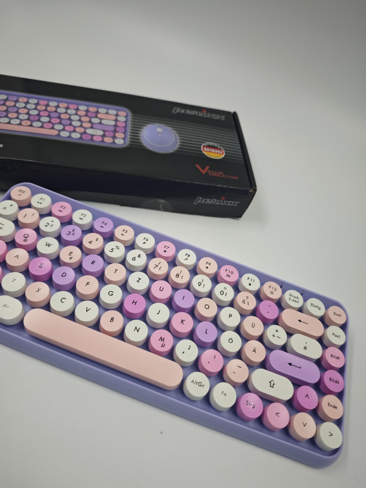 Perixx Periduo 713 Wireless 2IN1 Combo with Mini Keyboard AND Mouse Purple U