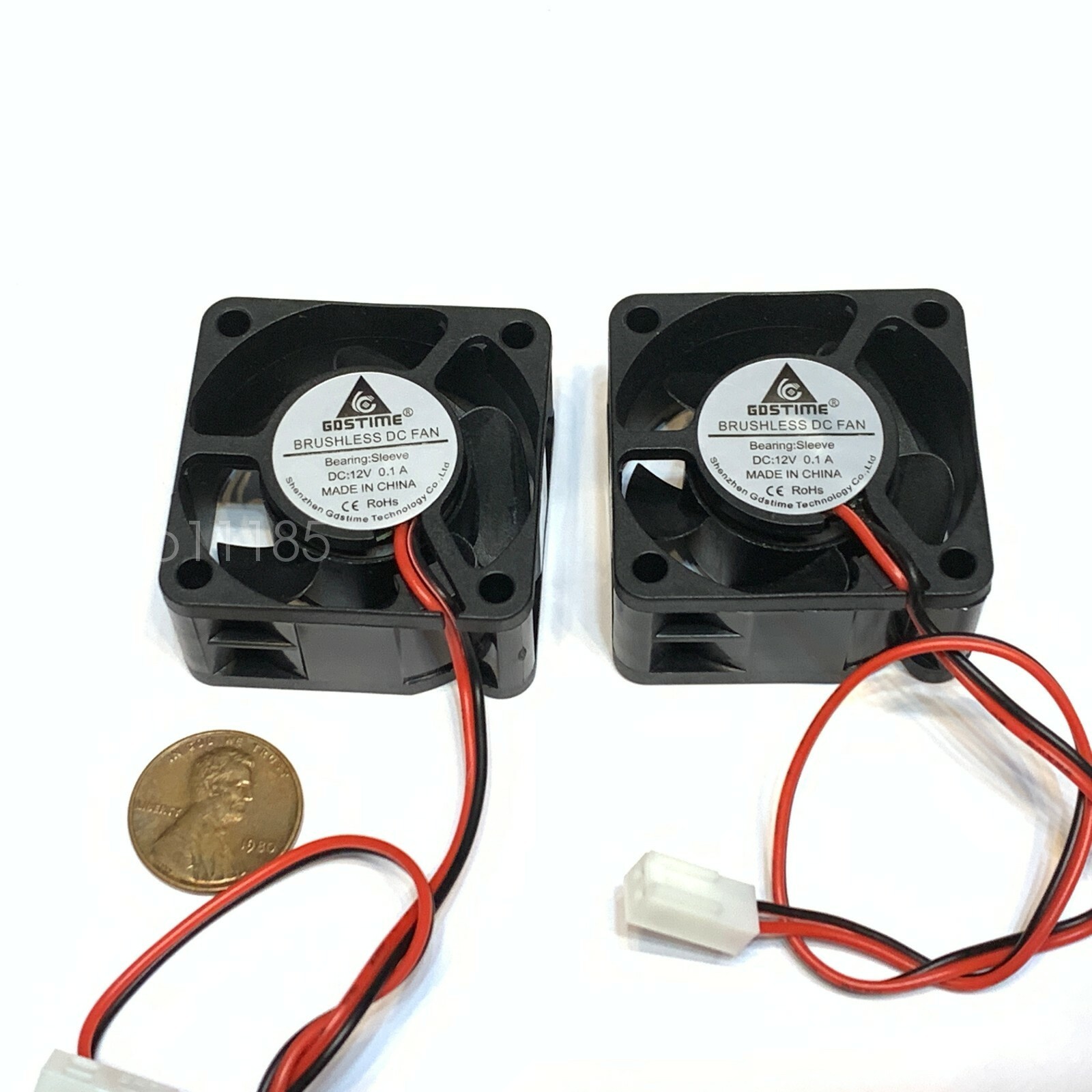 2 Pieces Fan 12v mini 40mm x 20mm 2pin 4020 dc mini micro brushless cooling