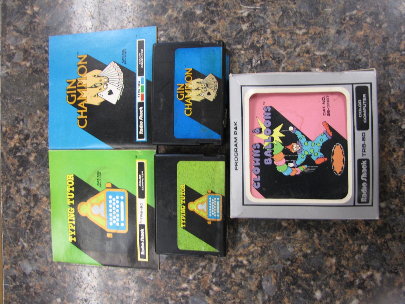 RadioShack TRS-80 Gin Champion / Typing Tutor / Clowns & Balloons Program Paks