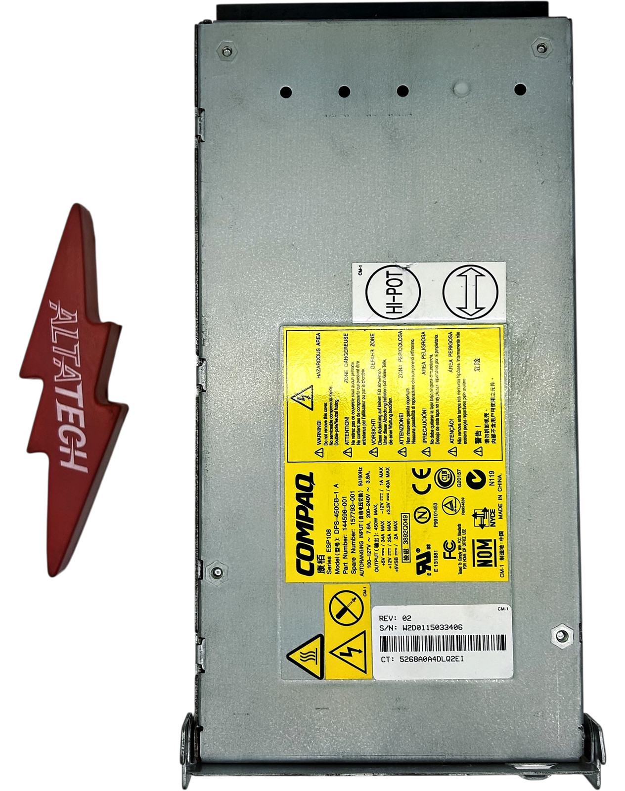 HP 157793-001 450 WATT POWER SUPPLY UNIT, PSU FOR ML350/570