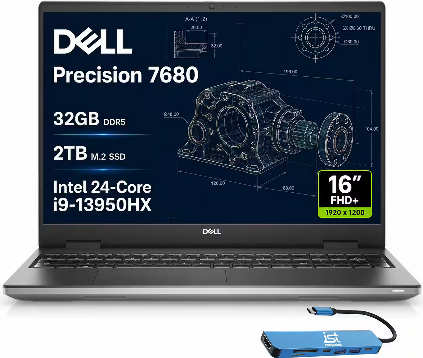 Dell - Upgraded - Precision 7680 16 in FHD+ - i9-13950HX 2TB SSD 32GB Memory