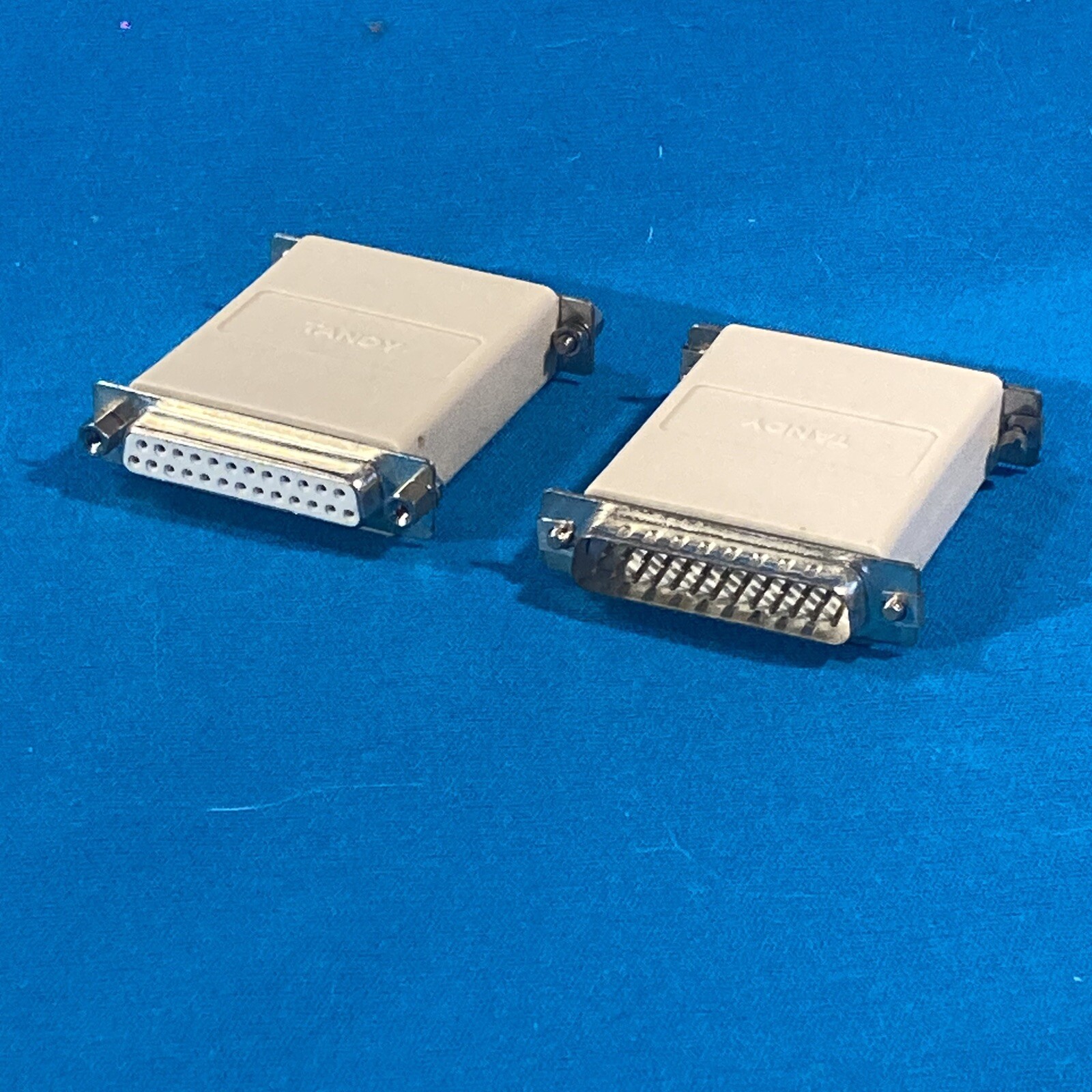 Two Vintage Tandy Gender Changers: DB25F  And DBF25M