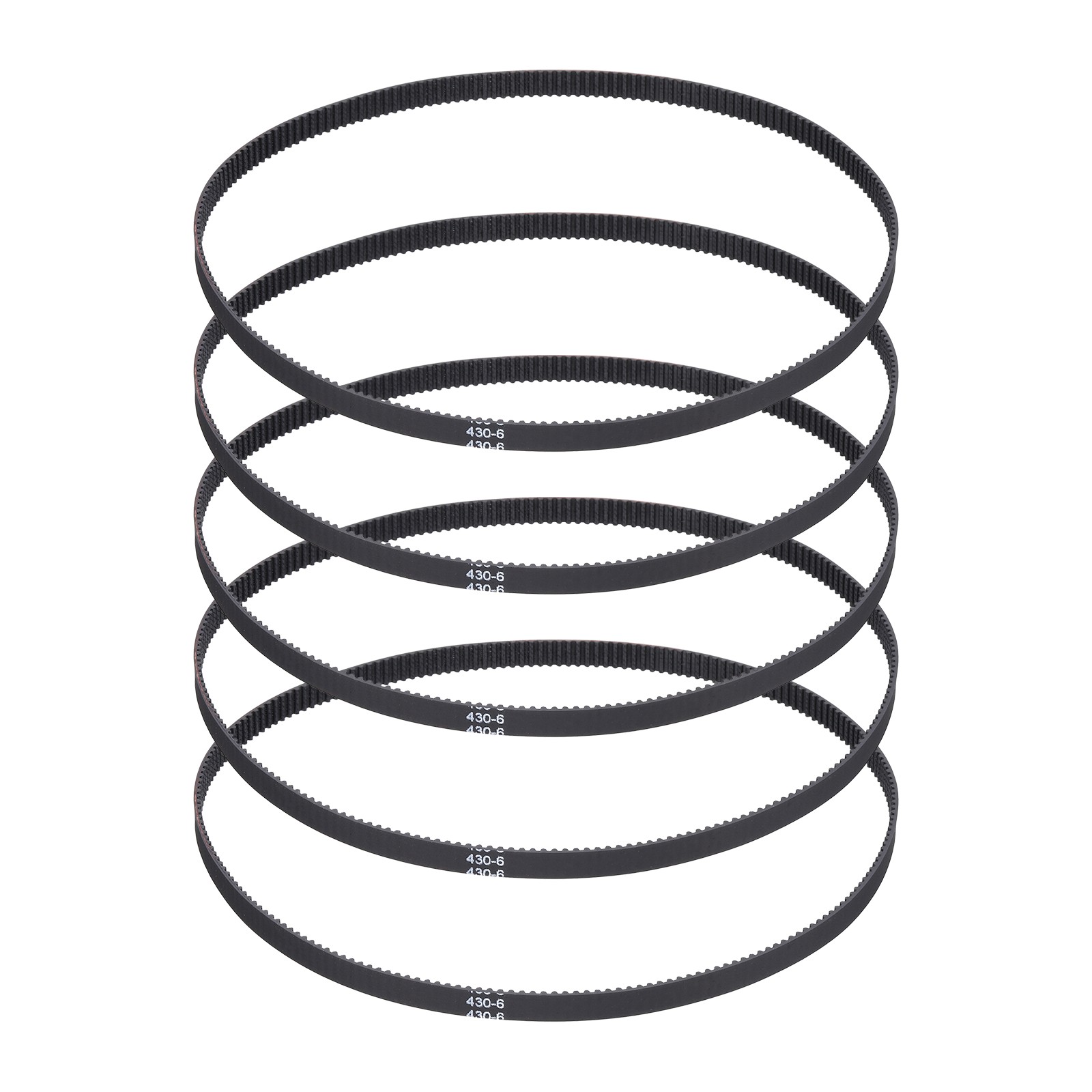 For GT-2 Toothed Belt 430mm, 5pcs 6mm Step Width 2mm for 3D Printing, Black