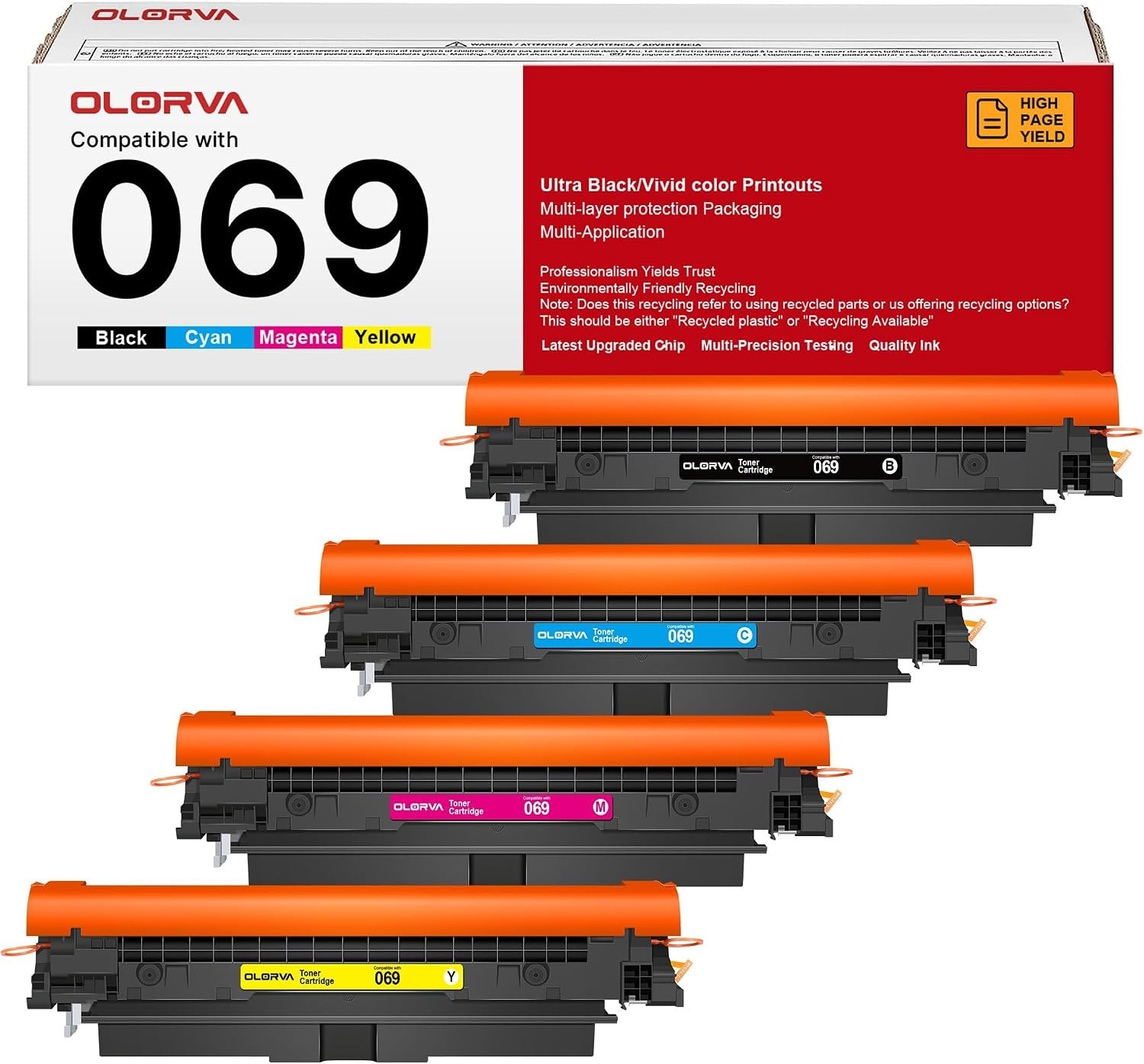 069 Toner Cartridge Set 4 Pack Replacement for Canon 069 069H MF753Cdw