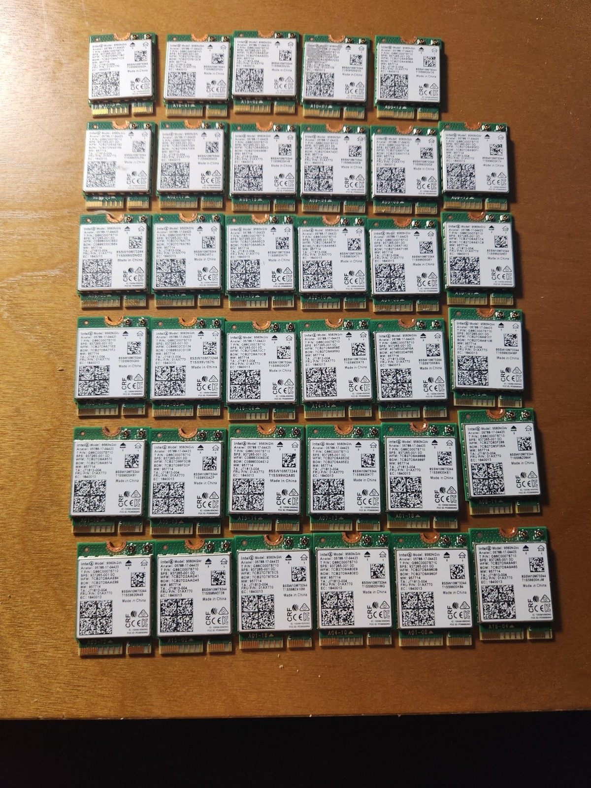 Lot Of 35 Intel 9560NGW Wireless-AC M.2 2230 WiFi + Bluetooth 5 Card 01AX770