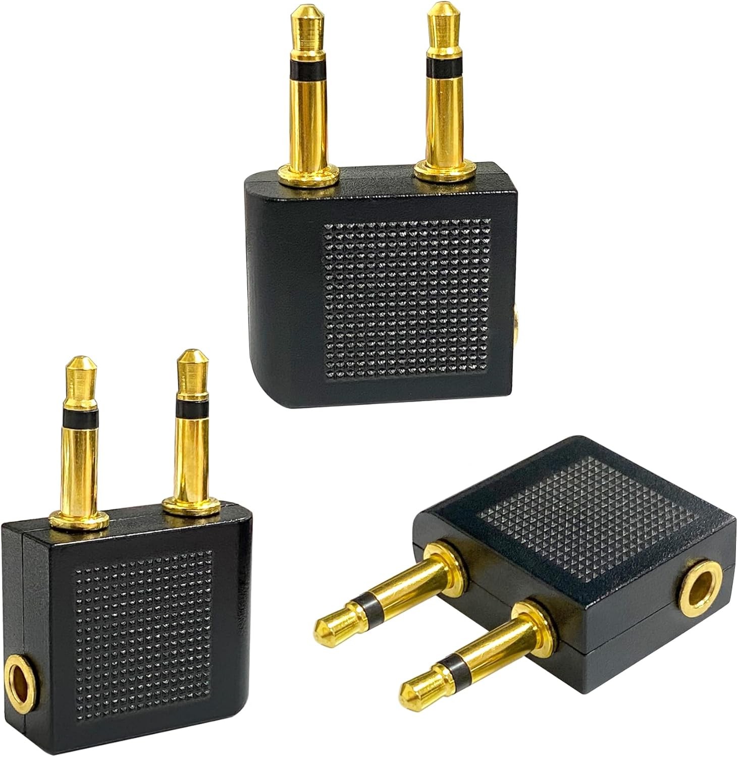 BlingKingdom 3 PCS Airplane Flight Headphone Adapter, Dual 3.5mm Male to... 