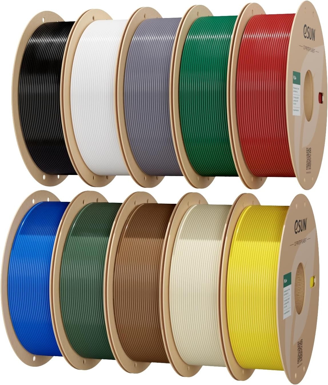 eSUN PLA+ 3D Printer Filament 10KG 10 Colors Bundle PLA Plus 1.75mm 10x1KG Spool