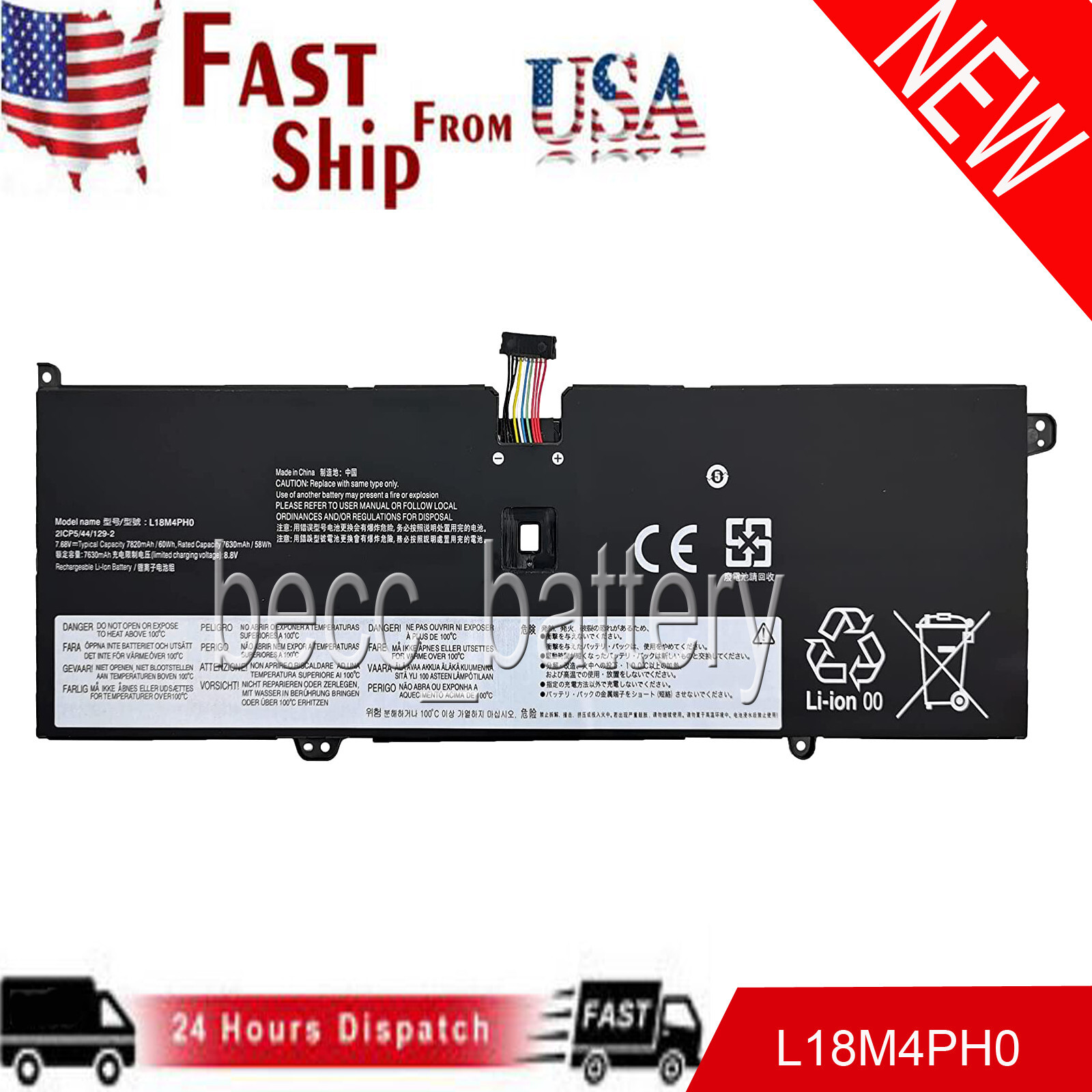 L18C4PH0 NEW L18M4PH0 Battery For Lenovo Yoga C940-14IIL 81Q9 7.68V 60Wh