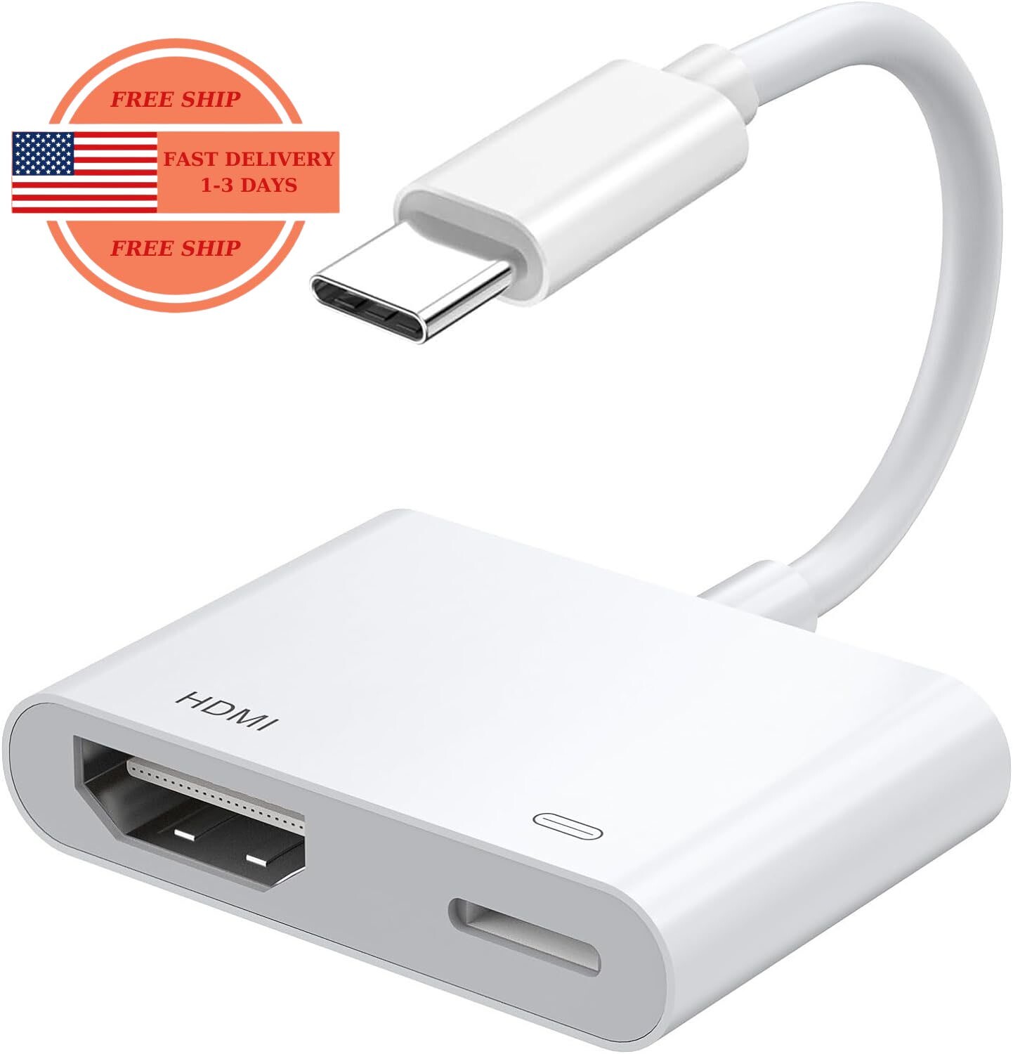 Adaptador USB C a HDMI Digital AV para iPhone 15, pantalla de sincronización de