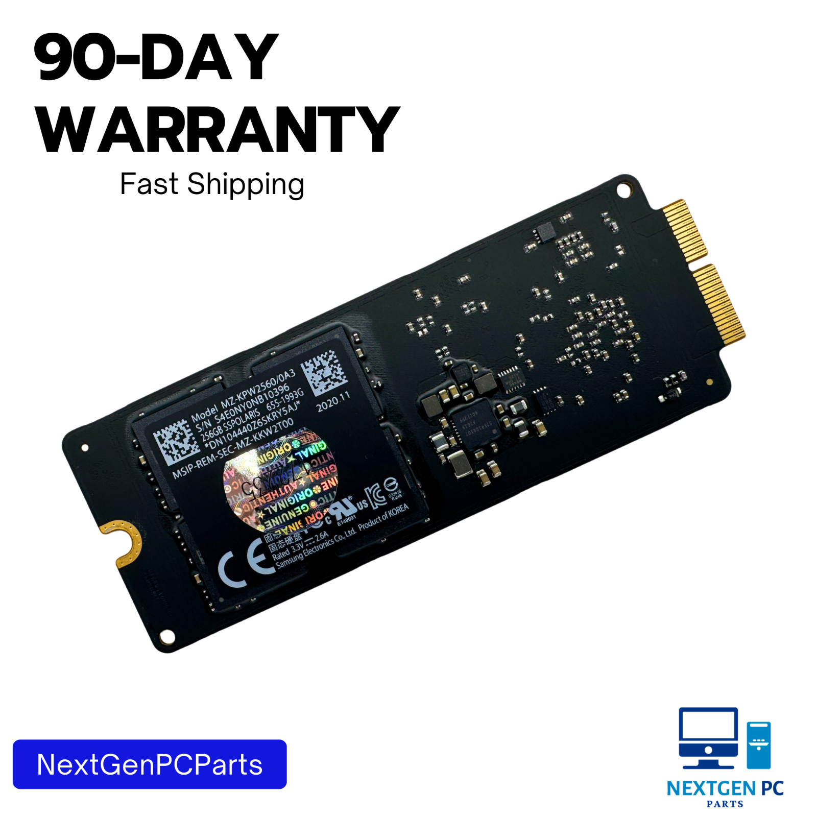 Genuine Apple iMac MacBook Samsung 256GB NVMe MZ-KPW2560 655-1993G SSPOLARIS
