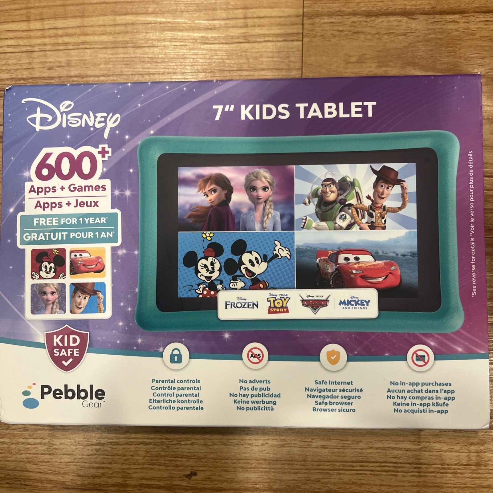 BRAND NEW Pebble Gear 7" Disney Tablet: Kids Wi-Fi Device, 16GB, Quad-Core