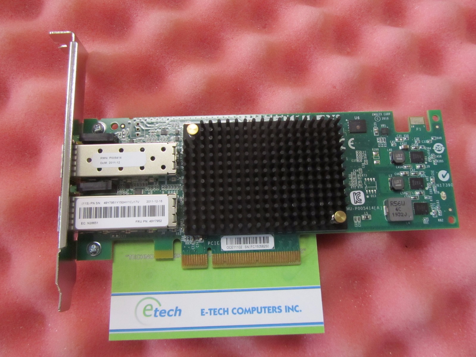49Y7950 - Emulex 10GbE Virtual Fabric Adapter II for IBM System x, 49Y7952