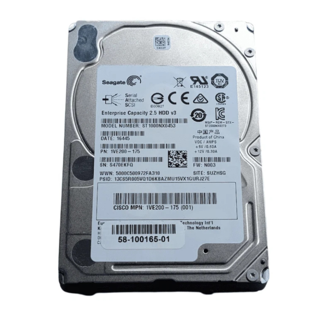 Cisco Seagate 1TB 7.2K SAS 12Gbps 2.5" Enterprise HDD ST1000NX0453 1VE200-175