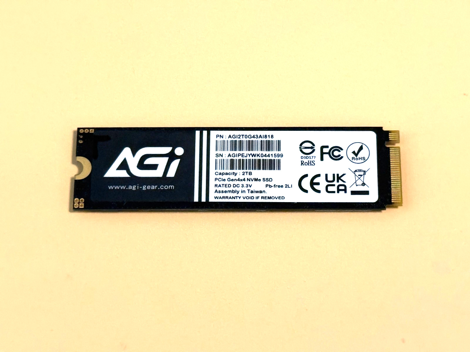 2TB SSD - AGI AI818 M.2 2280 PCIe Gen4 x4 NVMe Internal AGI2T0G43AI818 - 65021