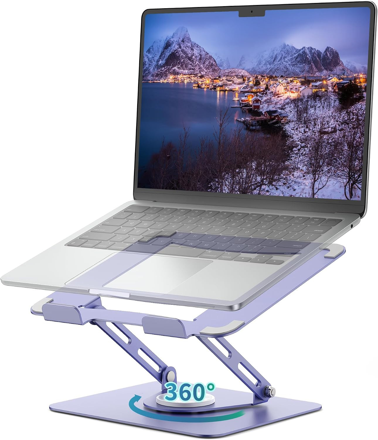 Livilord ALASHI Laptop Stand for Desk with 360° Rotating Base, Multi-Angle Adjus