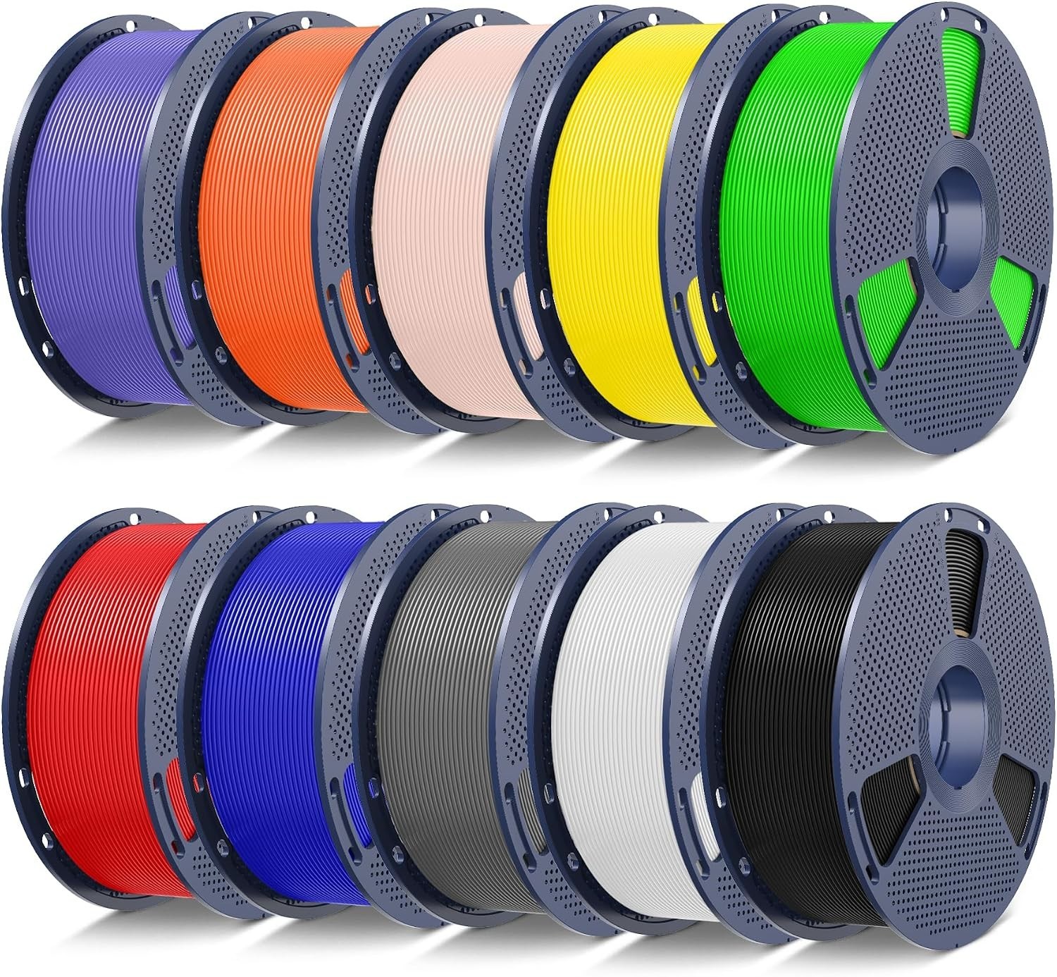 PLA+ 3D Printer Filament 10KG 10 Pack Multicolor 1.75mm Strong Print PLA