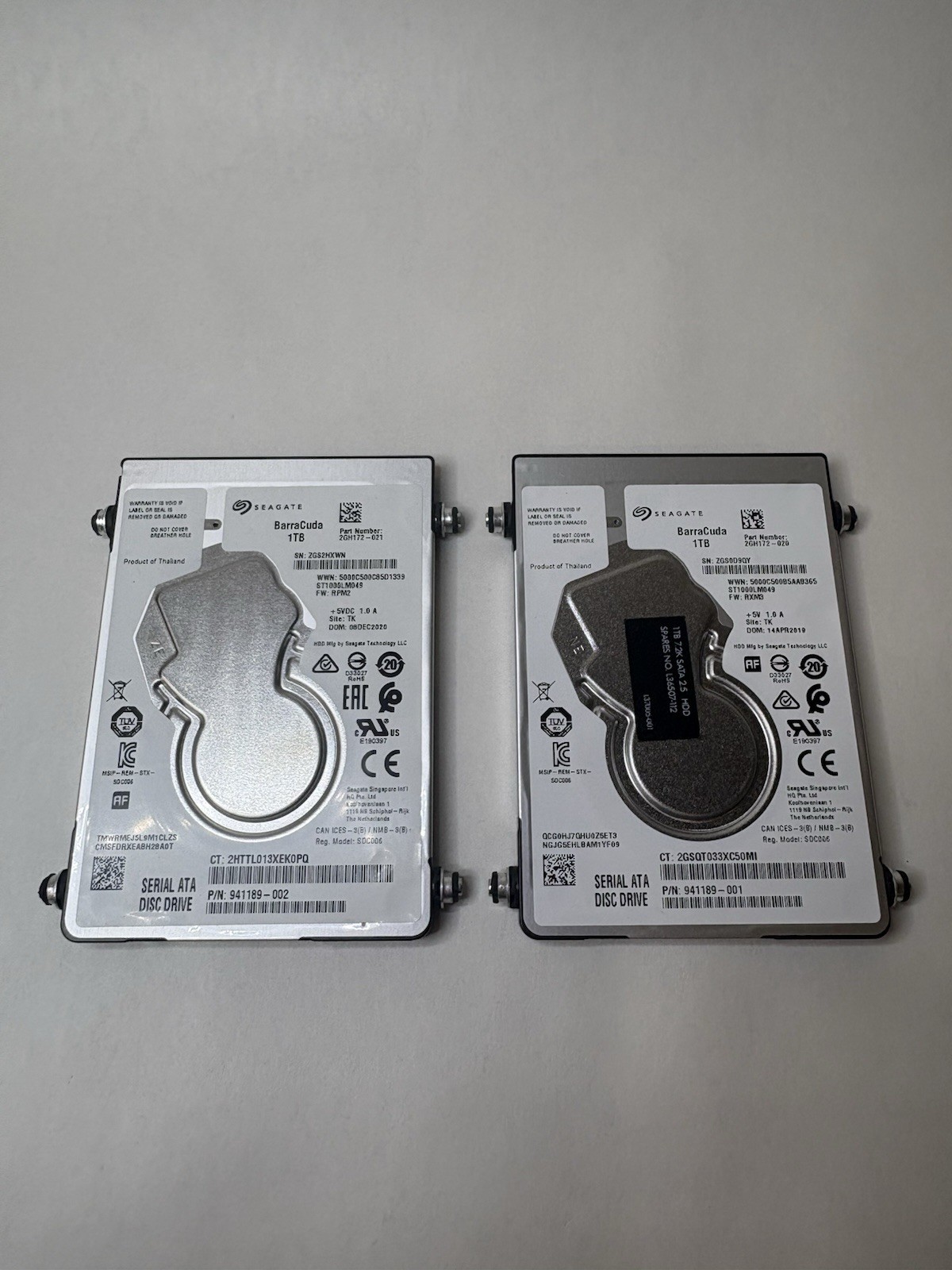 Seagate Barracuda Pro ST1000LM049 1TB 7200RPM 2.5" HDD (wiped&tested)- Lot of 2