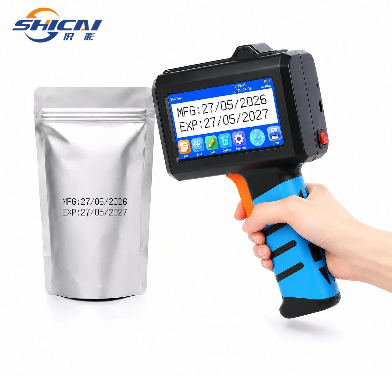 Industrial 12.7mm Handheld Inkjet Printer for Plastic Packaging Bags
