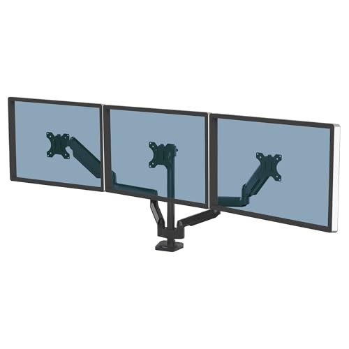 FELLOWES PLATINUM SERIES TRIPLE MONITOR ARM FOR 27" MONITORS 8042601 - BLACK