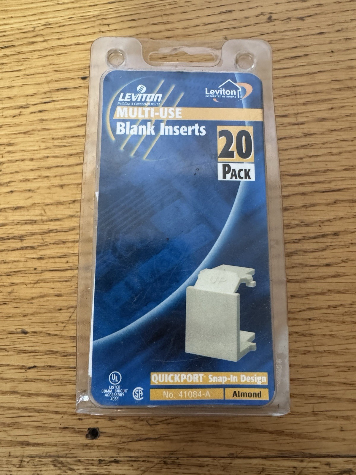 Leviton Blank QuickPort Insert 20 Pack Light Almond