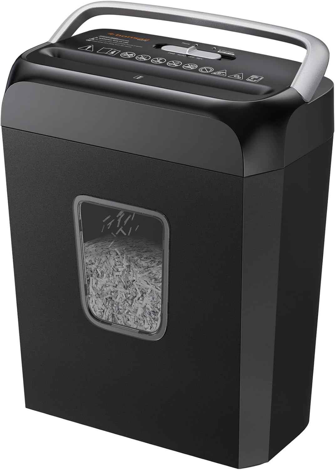 Bonsaii 6-Sheet Cross Cut Paper Shredder for Home, 3.4 Gal Bin | P-4 Security Le