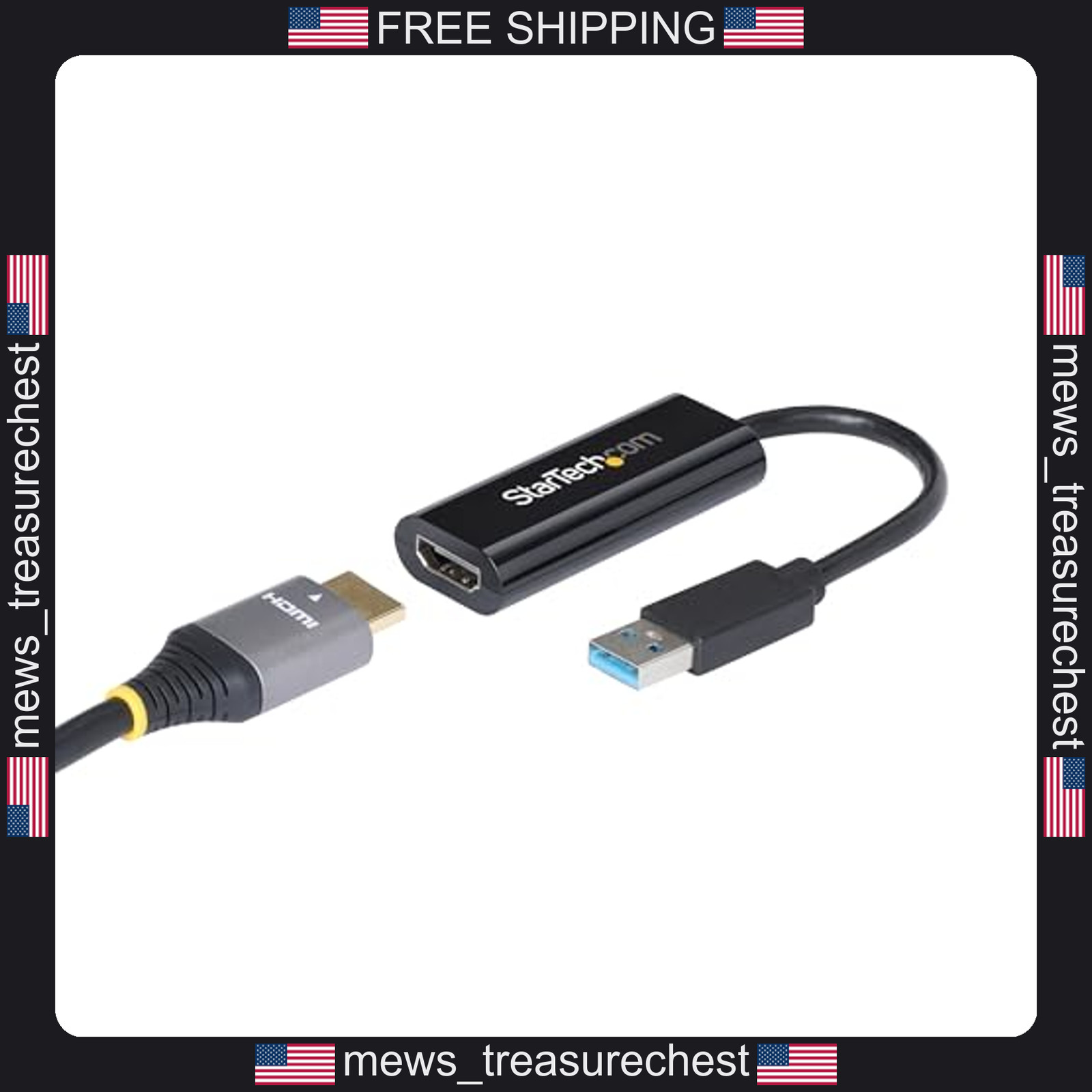 USB 3.0 to HDMI Adapter, 1080p Support, Windows Compatible, Compact Design