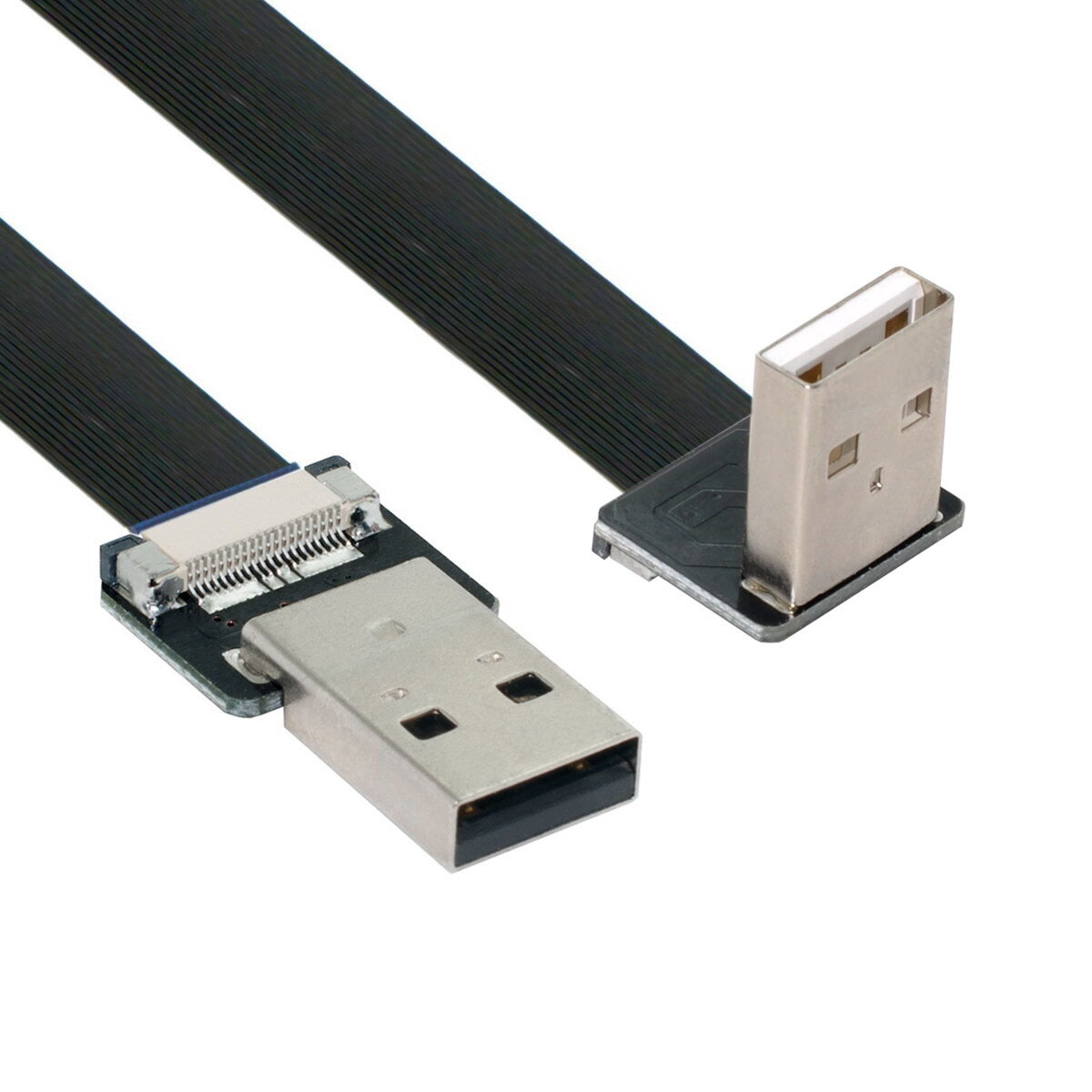 Cablecy  Down Angled USB 2.0 Type-A Male to Type-A Male Data Flat Slim FPC Cable