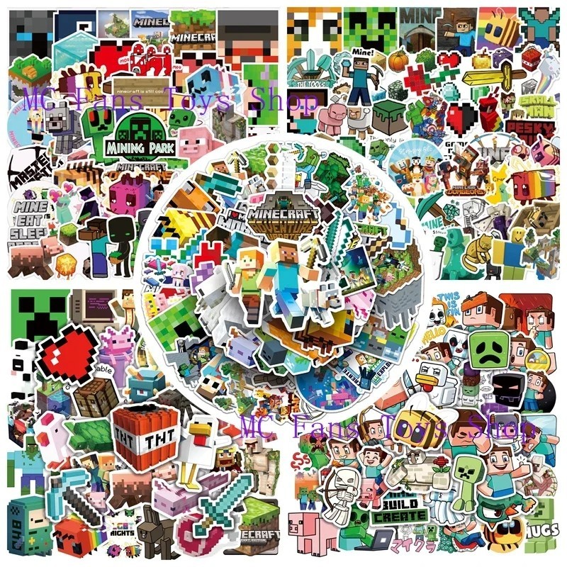 50pcs Pixel Game Stickers Waterproof Laptop Phone Notebook Decor