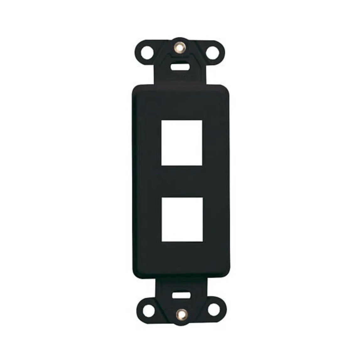 Leviton 41642-E Multimedia Decora Insert 1-Gang 2-Port Snap-in Black