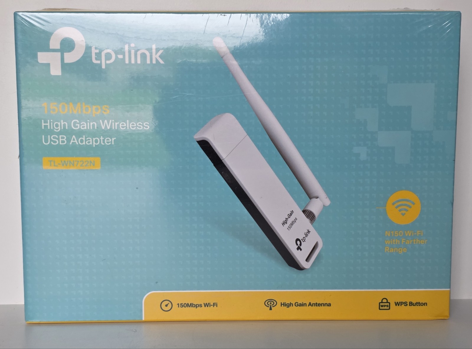TP-Link TL-WN722N Ver 3.0 Wireless USB Adapter 150Mbps High Gain NIB