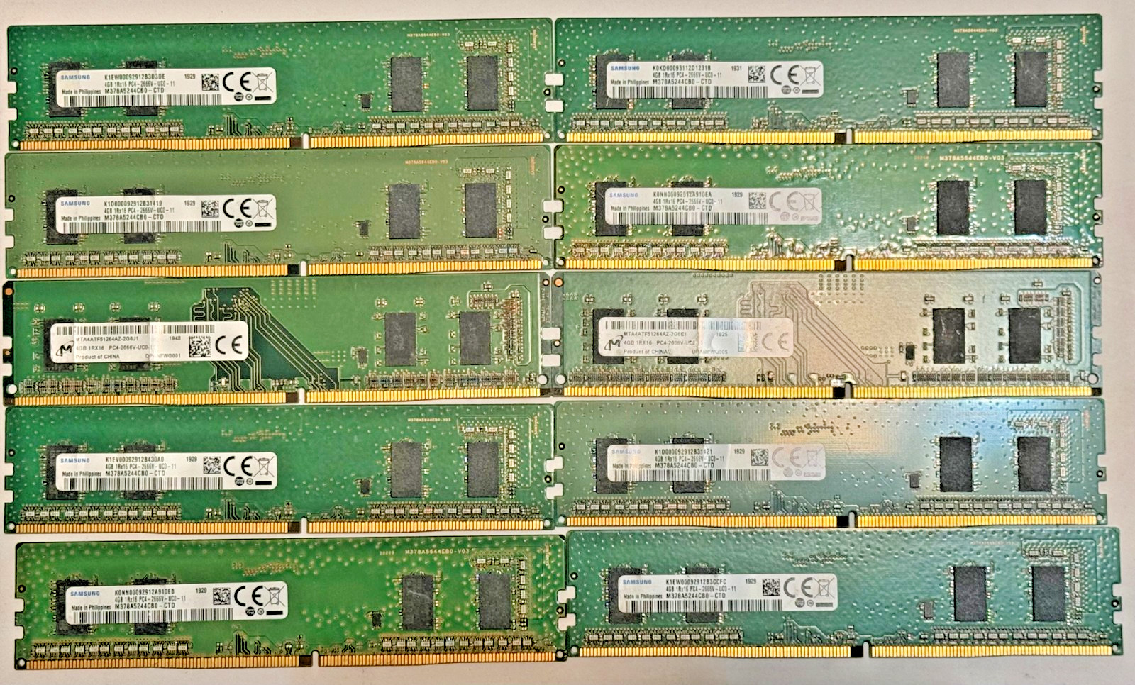 Lot of 25 4GB DDR4 2666MHz PC4-21300 UDIMM Desktop RAM Non-ECC 